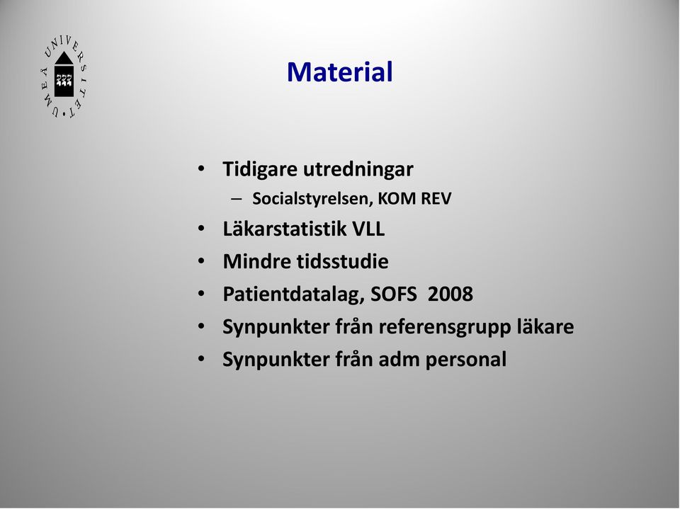 Patientdatalag, SOFS 2008 Synpunkter från