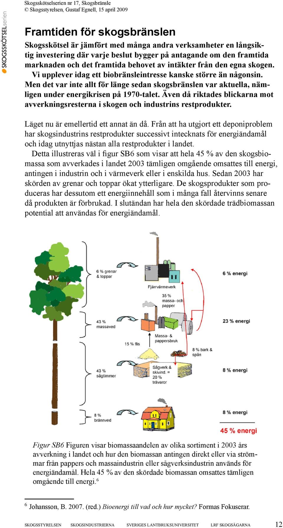 Men det var inte allt för länge sedan skogsbränslen var aktuella, nämligen under energikrisen på 1970-talet. Även då riktades blickarna mot avverkningsresterna i skogen och industrins restprodukter.