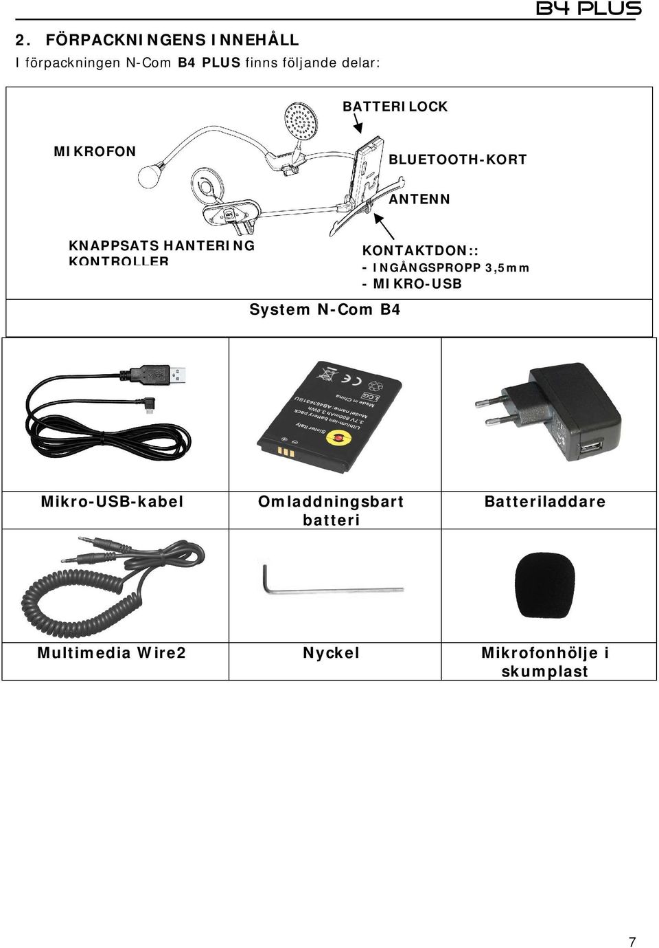 BATTERILOCK MIKROFON BLUETOOTH-KORT ANTENN KNAPPSATS HANTERING KONTROLLER System