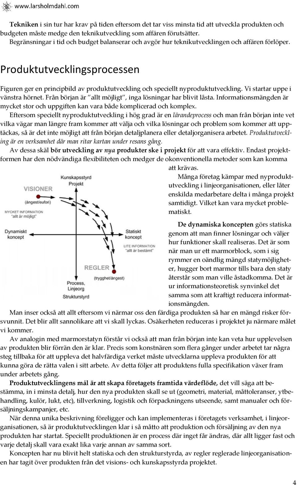 Produktutvecklingsprocessen Figuren ger en principbild av produktutveckling och speciellt nyproduktutveckling. Vi startar uppe i vänstra hörnet.
