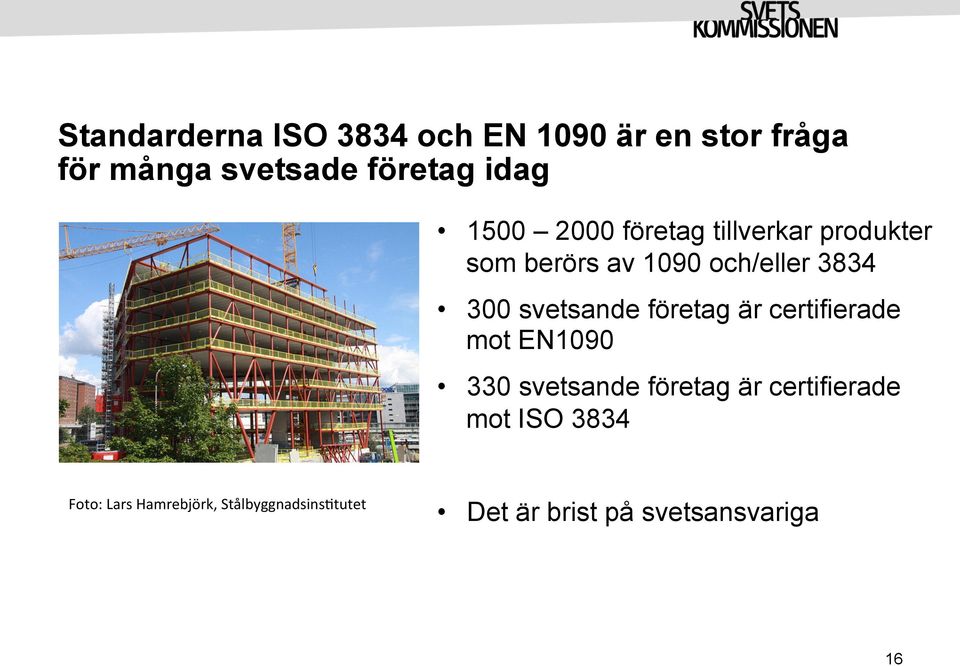 svetsande företag är certifierade mot EN1090 330 svetsande företag är certifierade