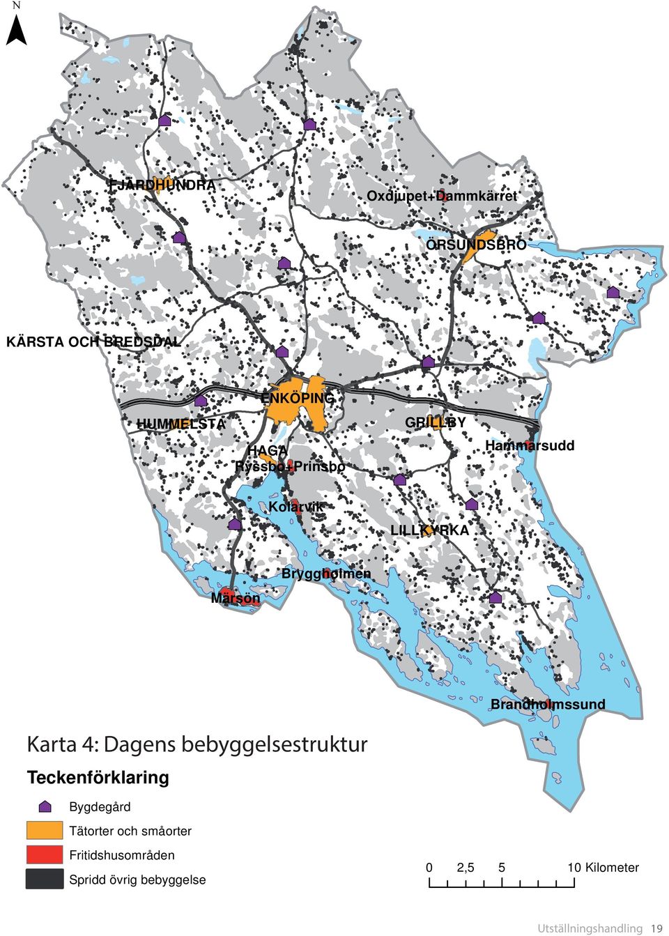 Bryggholmen ²³ Brandholmssund Karta 4: Dagens bebyggelsestruktur Teckenförklaring ²³ Bygdegård