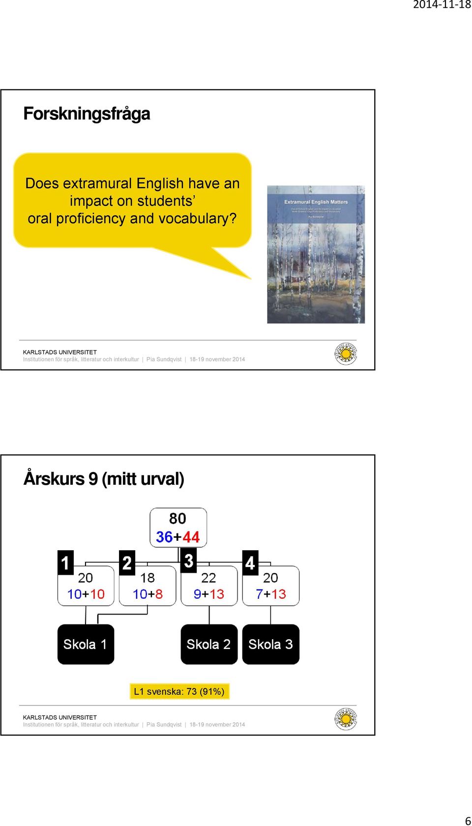 oral proficiency and vocabulary?