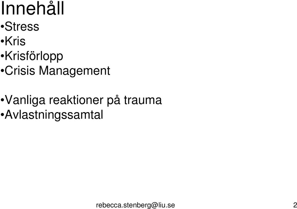 Vanliga reaktioner på trauma