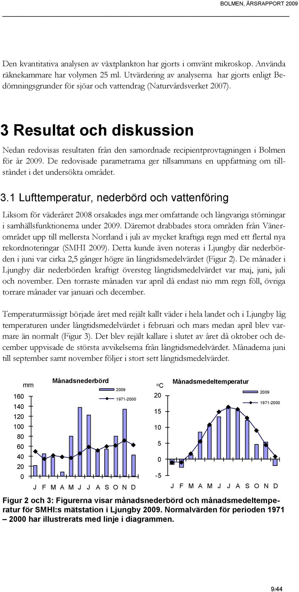 3 Resultat och diskussion Nedan redovisas resultaten från den samordnade recipientprovtagningen i Bolmen för år 2009.