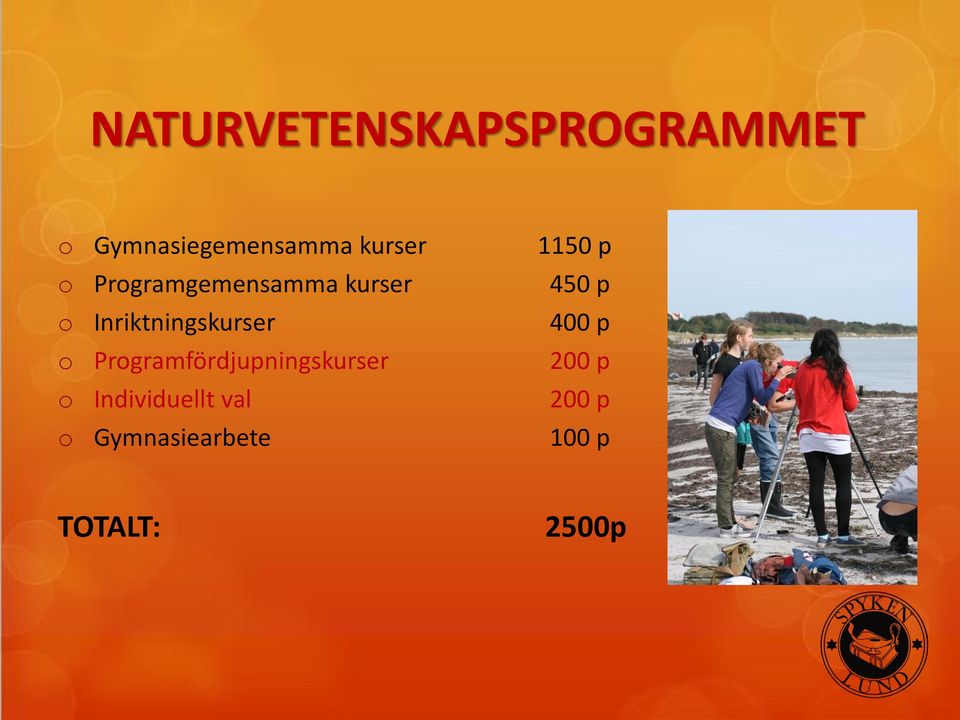 Inriktningskurser 400 p o Programfördjupningskurser