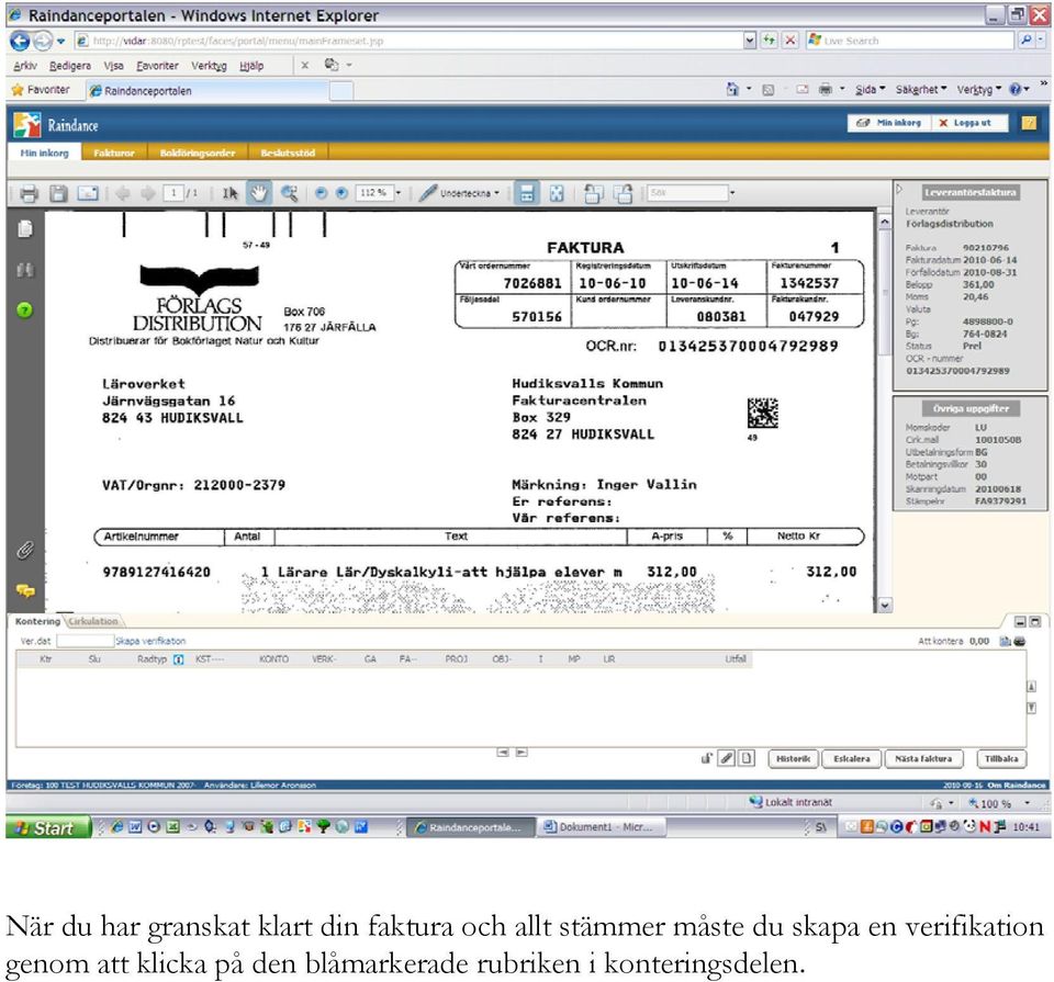 verifikation genom att klicka på den