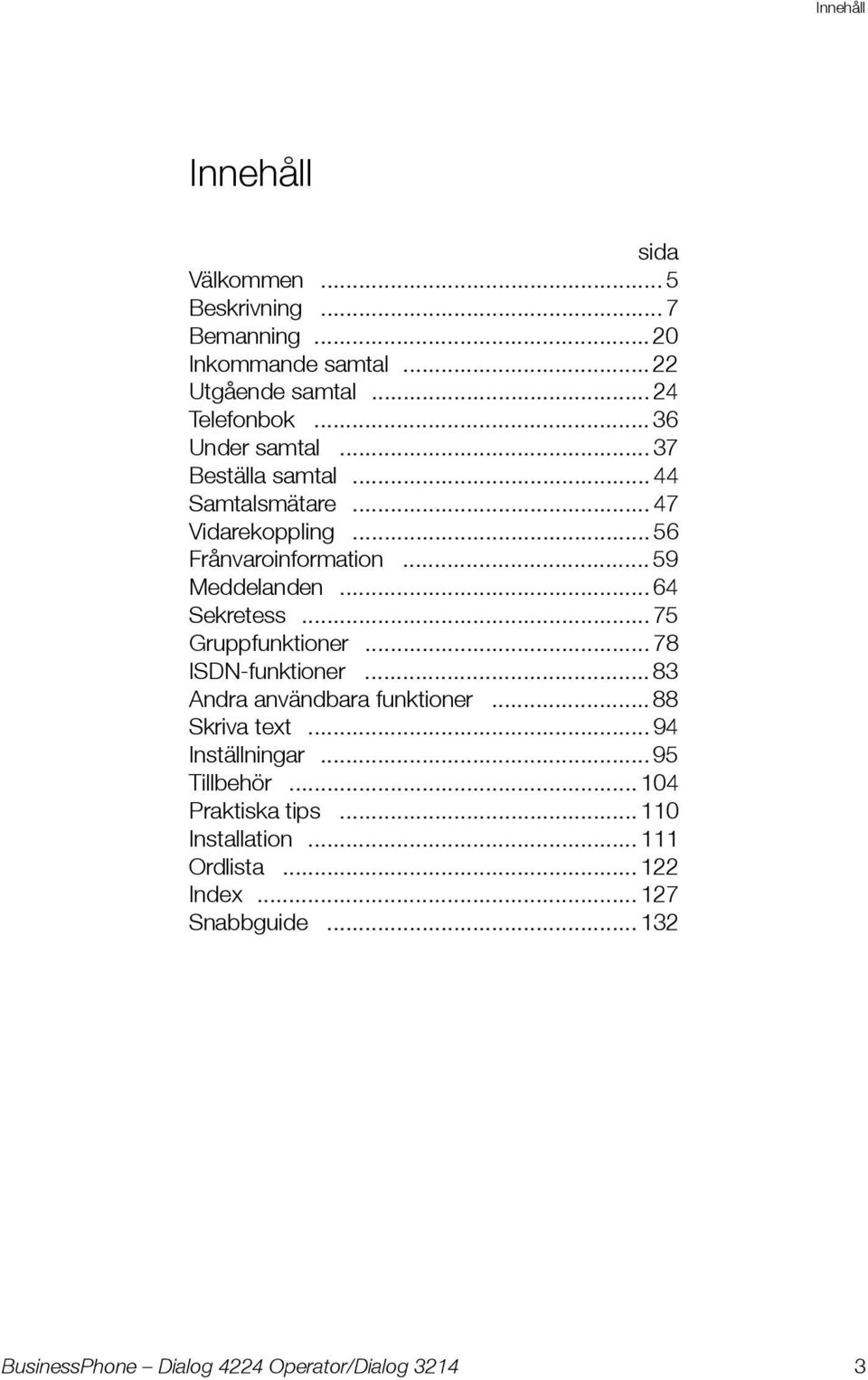 .. 59 Meddelanden... 64 Sekretess... 75 Gruppfunktioner... 78 ISDN-funktioner... 83 Andra användbara funktioner.