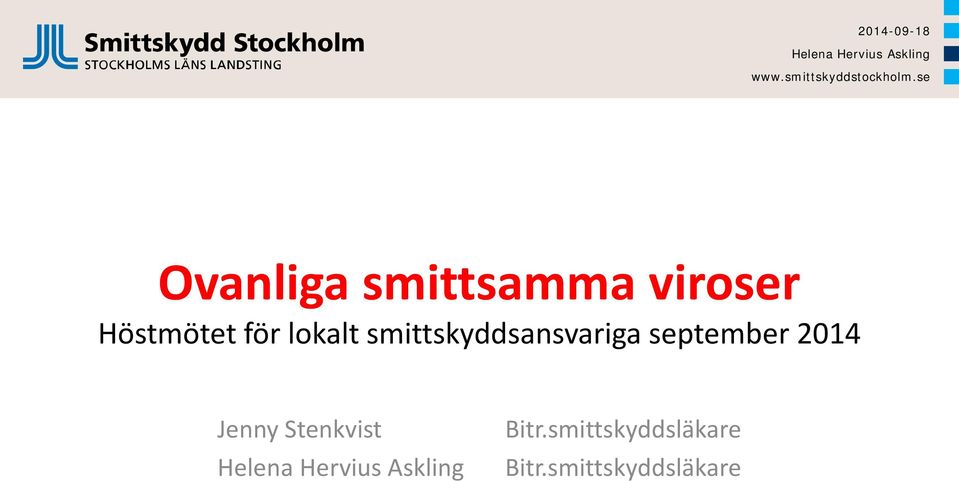 smittskyddsansvariga september 2014