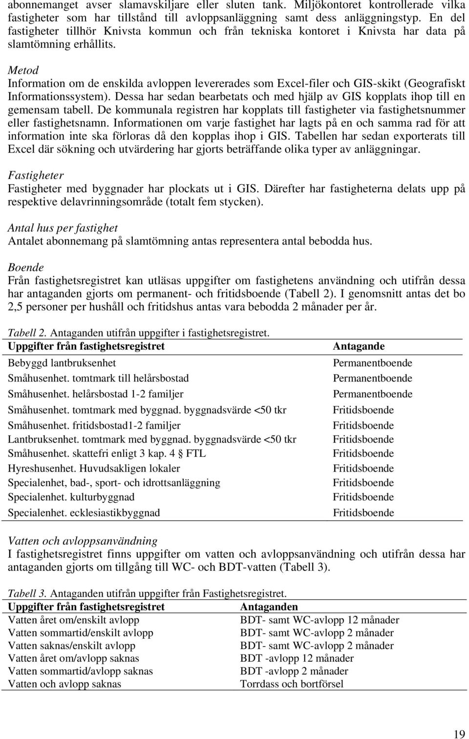 Metod Information om de enskilda avloppen levererades som Excel-filer och GIS-skikt (Geografiskt Informationssystem).