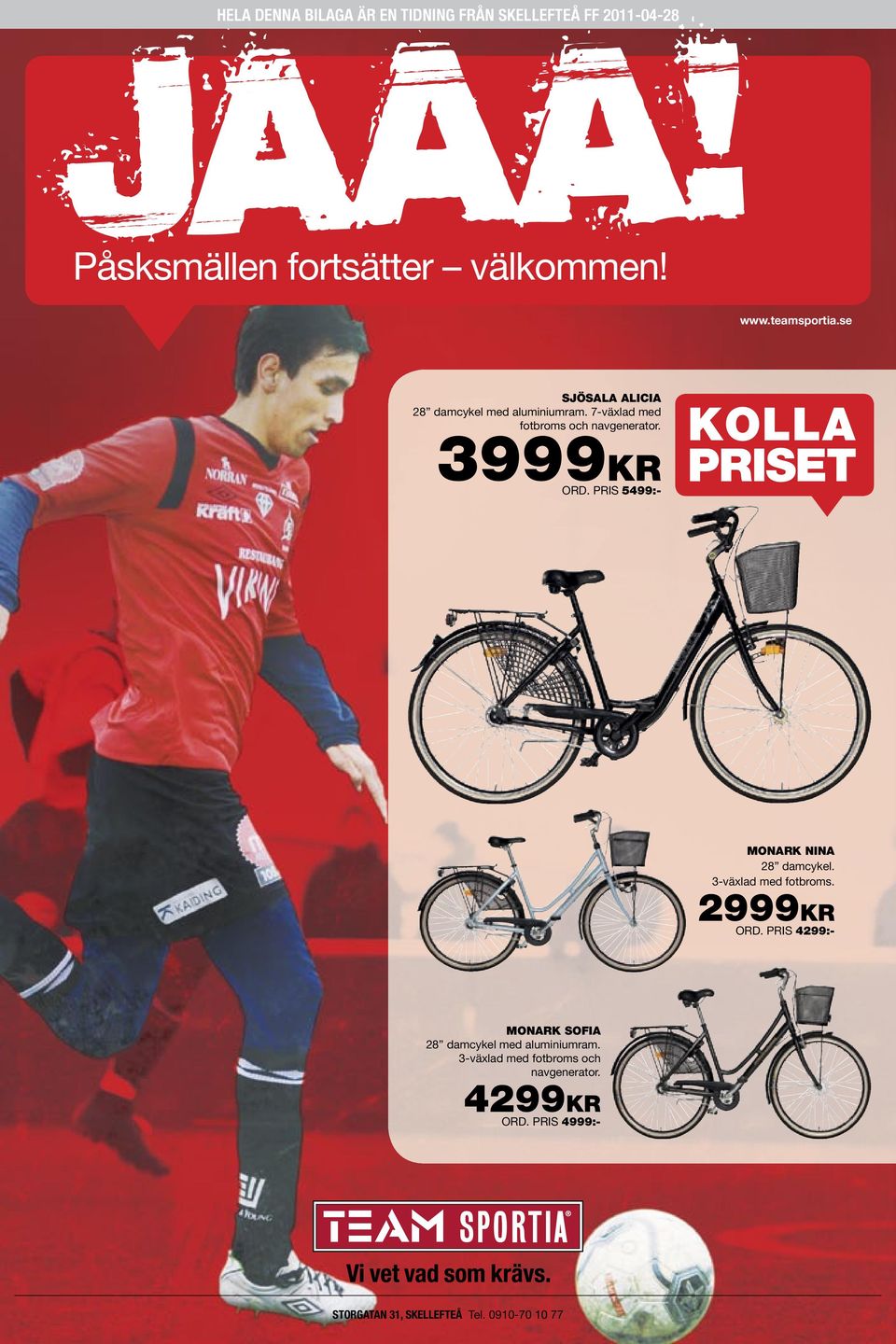 PRIS 5499:- KOLLA PRISET MONARK NINA 28 damcykel. 3-växlad med fotbroms. 2999KR ORD.