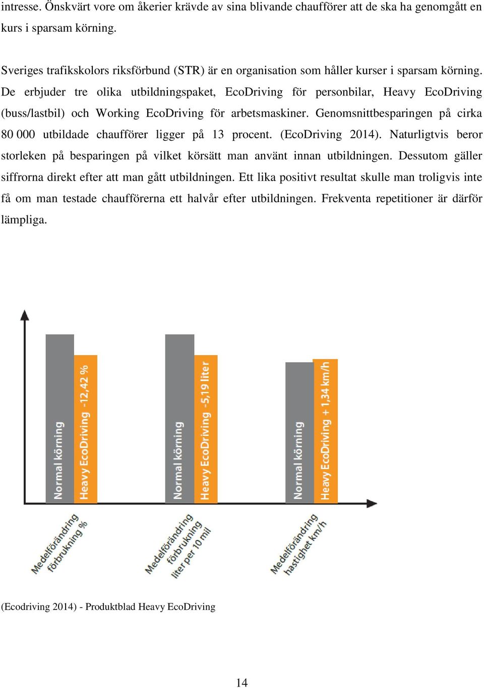 De erbjuder tre olika utbildningspaket, EcoDriving för personbilar, Heavy EcoDriving (buss/lastbil) och Working EcoDriving för arbetsmaskiner.