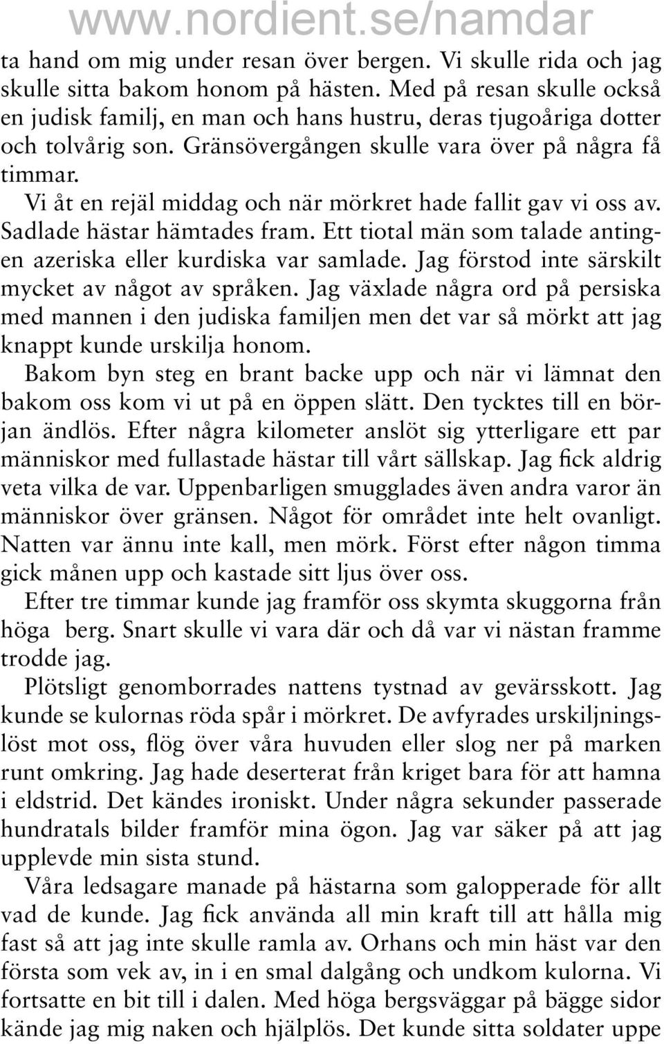 Vi åt en rejäl middag och när mörkret hade fallit gav vi oss av. Sadlade hästar hämtades fram. Ett tiotal män som talade antingen azeriska eller kurdiska var samlade.