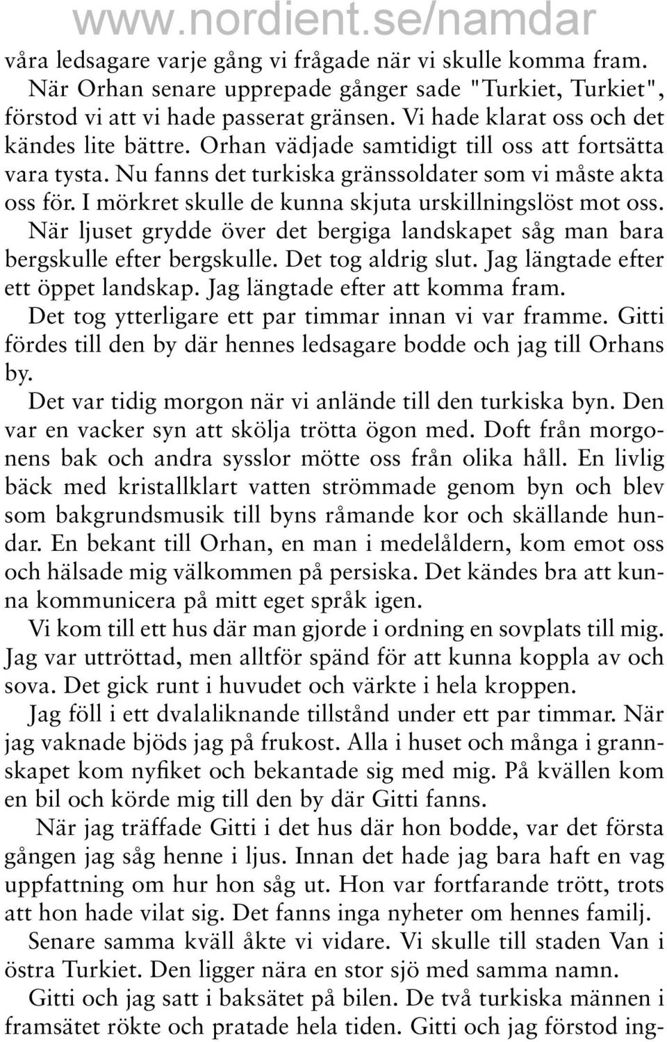 I mörkret skulle de kunna skjuta urskillningslöst mot oss. När ljuset grydde över det bergiga landskapet såg man bara bergskulle efter bergskulle. Det tog aldrig slut.