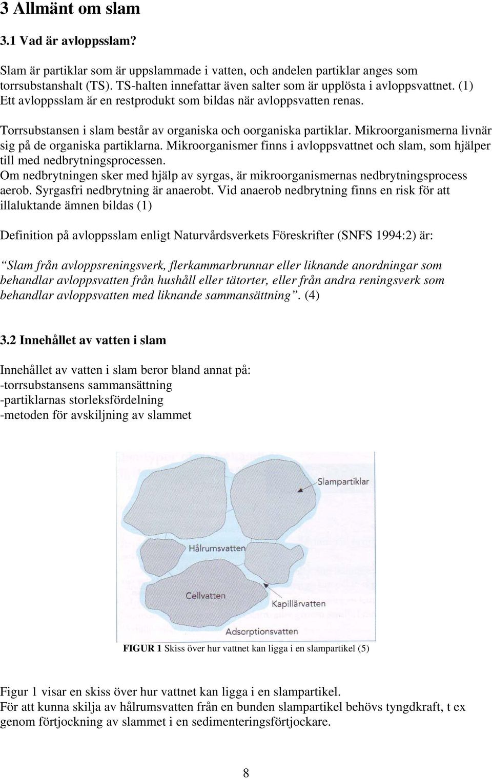 Torrsubstansen i slam består av organiska och oorganiska partiklar. Mikroorganismerna livnär sig på de organiska partiklarna.