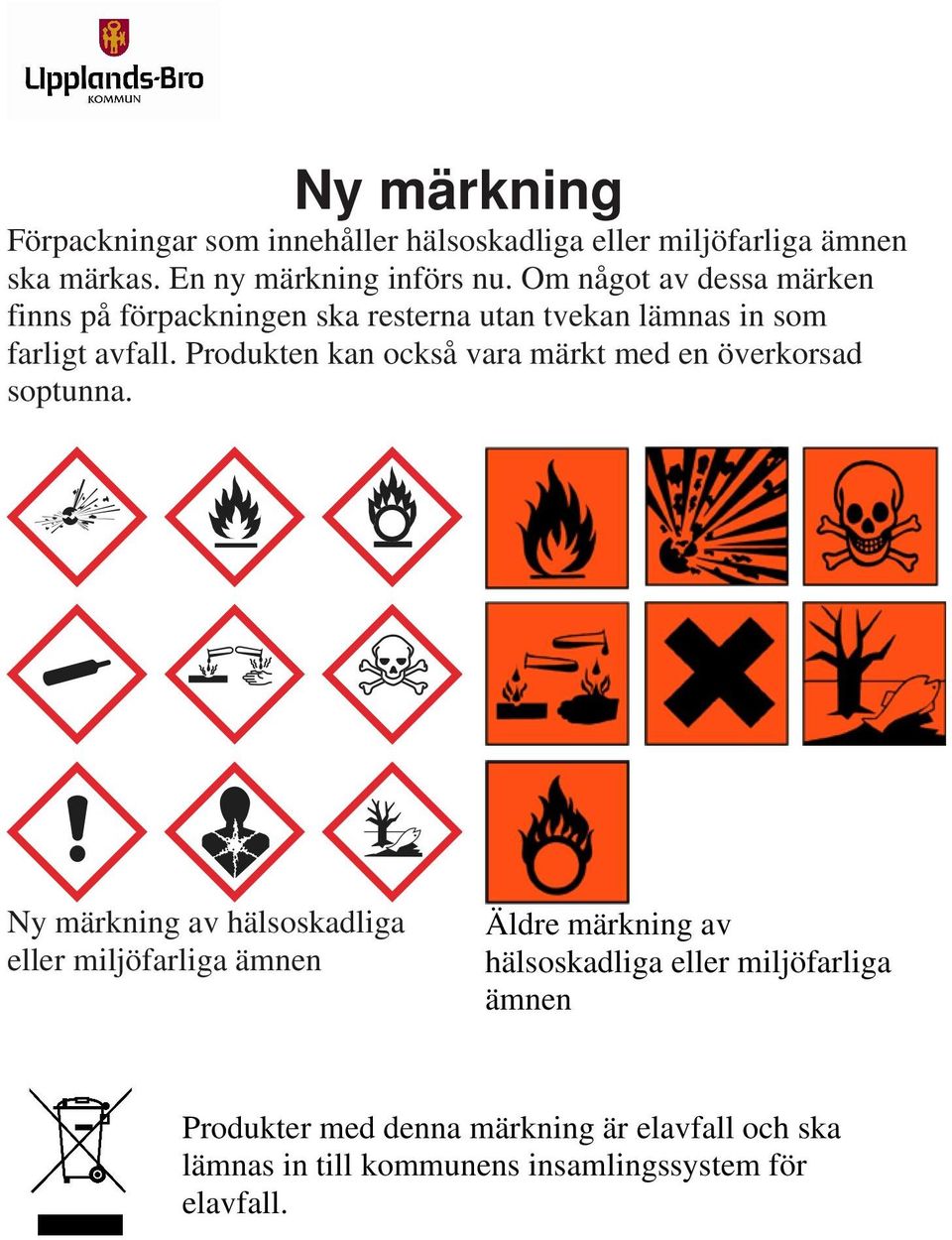 Produkten kan också vara märkt med en överkorsad soptunna.