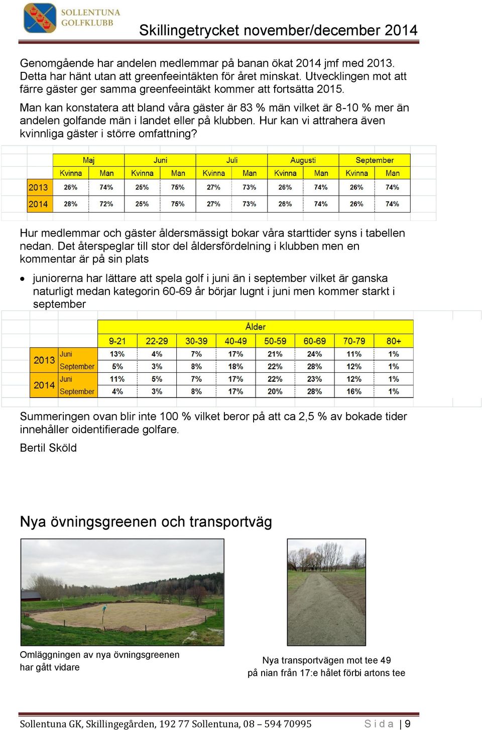 Man kan konstatera att bland våra gäster är 83 % män vilket är 8-10 % mer än andelen golfande män i landet eller på klubben. Hur kan vi attrahera även kvinnliga gäster i större omfattning?