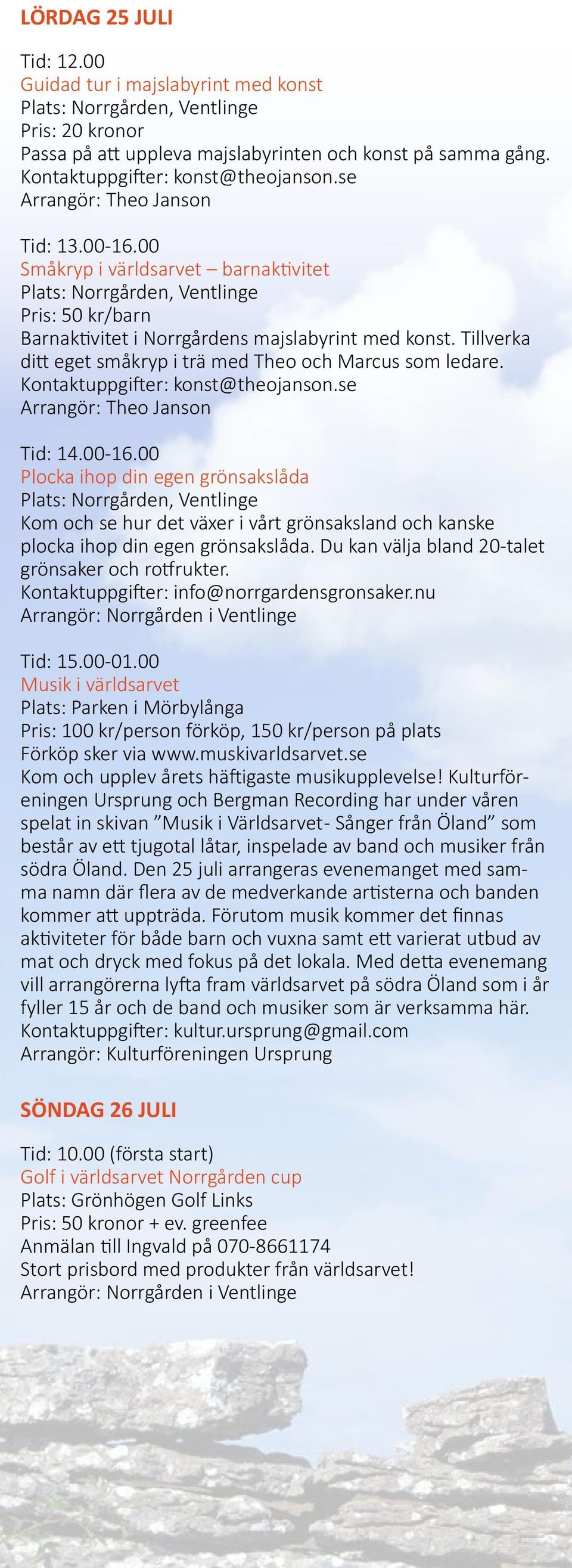 Tillverka ditt eget småkryp i trä med Theo och Marcus som ledare. Kontaktuppgifter: konst@theojanson.se Arrangör: Theo Janson Tid: 14.00-16.