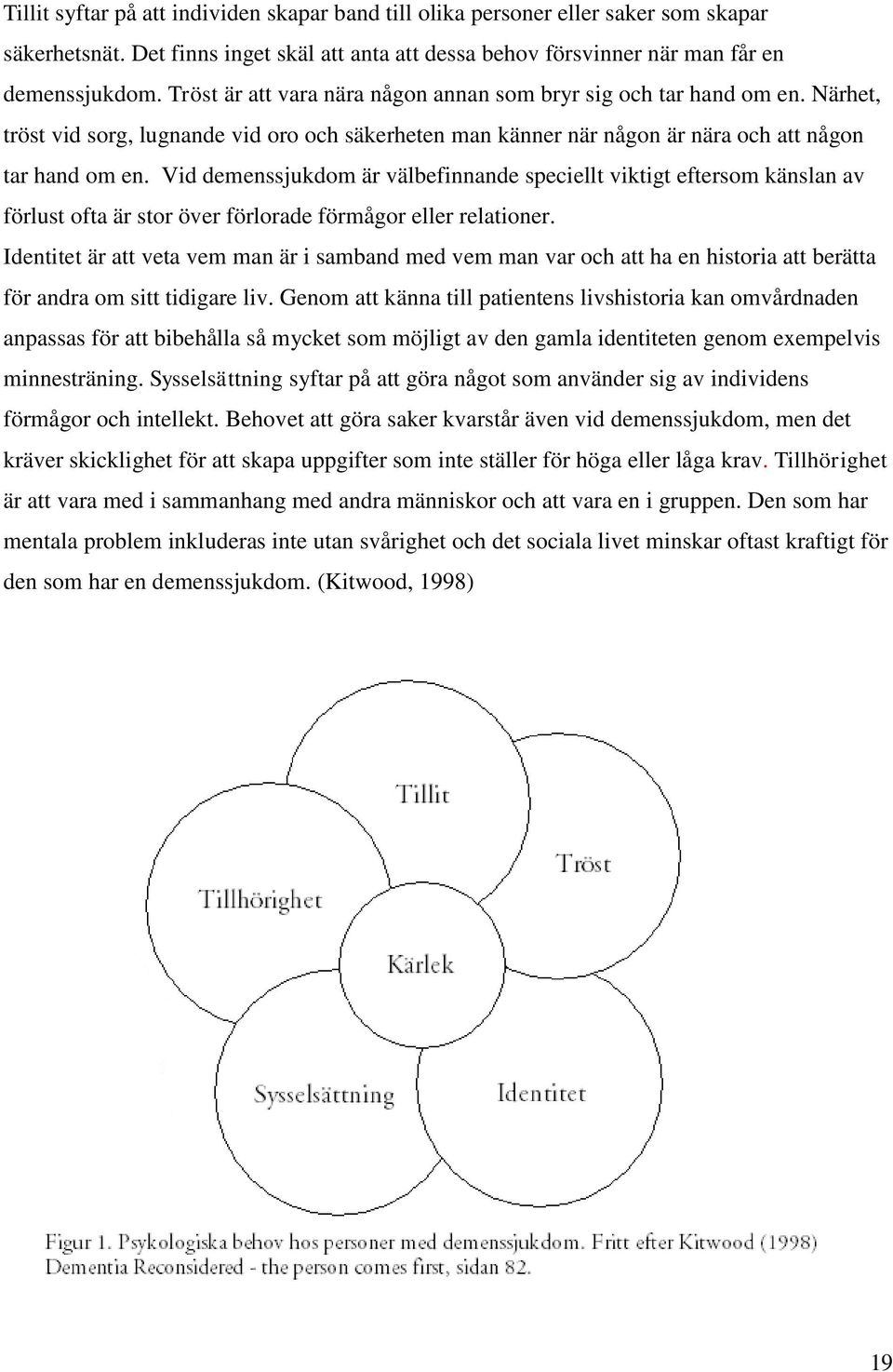 Vid demenssjukdom är välbefinnande speciellt viktigt eftersom känslan av förlust ofta är stor över förlorade förmågor eller relationer.