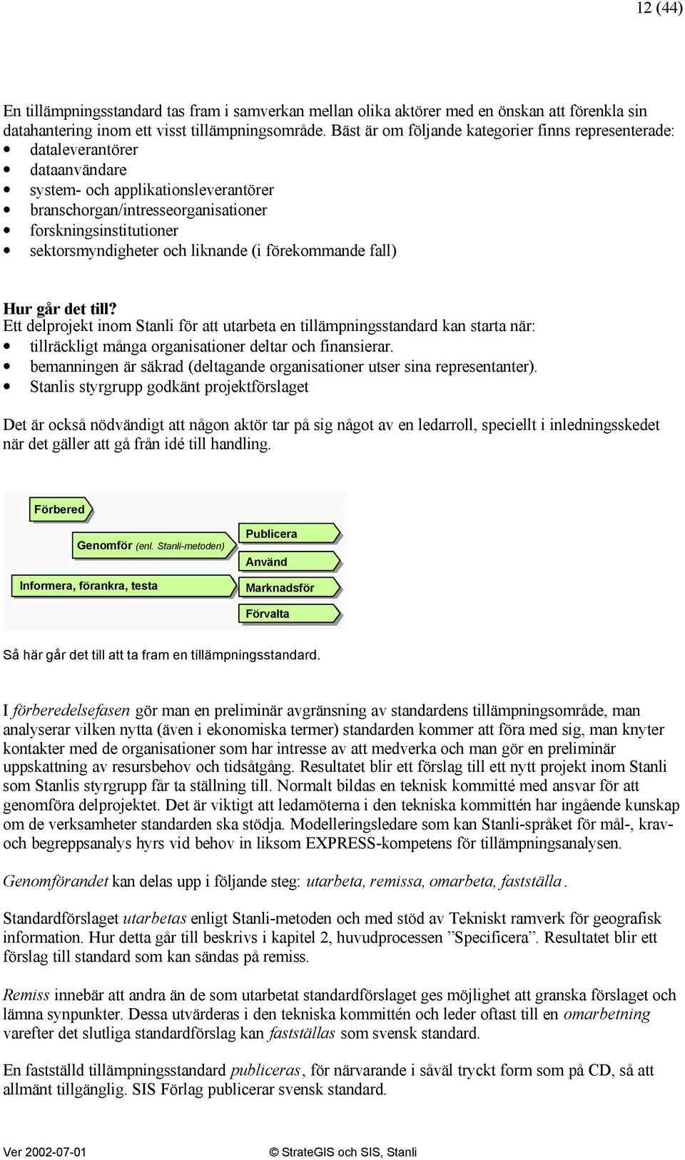 och liknande (i förekommande fall) Hur går det till? Ett delprojekt inom Stanli för att utarbeta en tillämpningsstandard kan starta när: tillräckligt många organisationer deltar och finansierar.