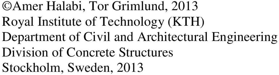 Civil and Architectural Engineering