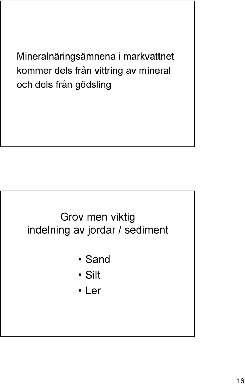 och dels från gödsling Grov men viktig