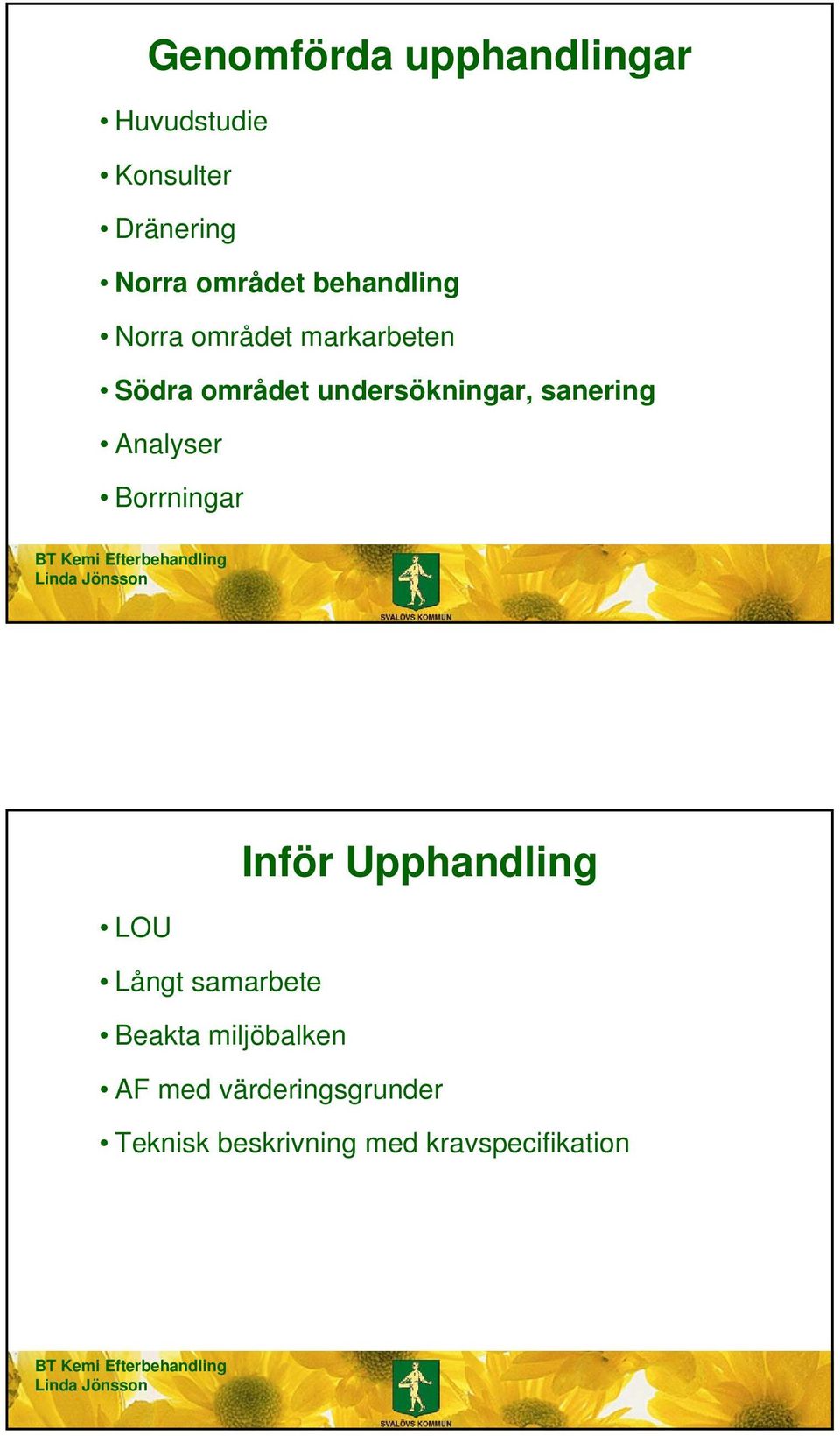 sanering Analyser Borrningar Inför Upphandling LOU Långt samarbete