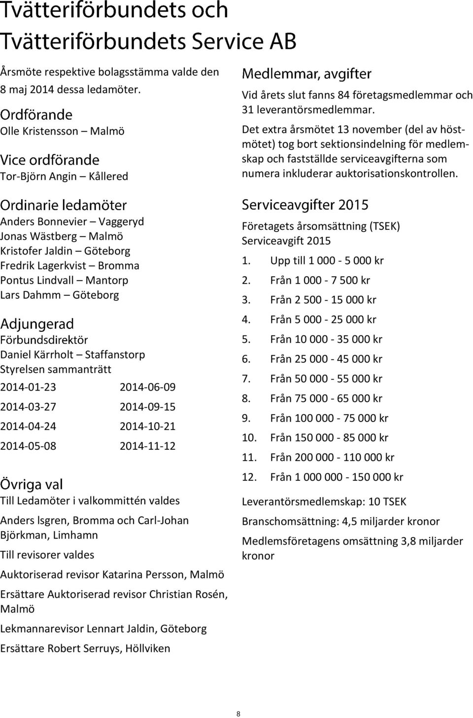 Anders Bonnevier Vaggeryd Jonas Wästberg Malmö Kristofer Jaldin Göteborg Fredrik Lagerkvist Bromma Pontus Lindvall Mantorp Lars Dahmm Göteborg Daniel Kärrholt Staffanstorp Styrelsen sammanträtt