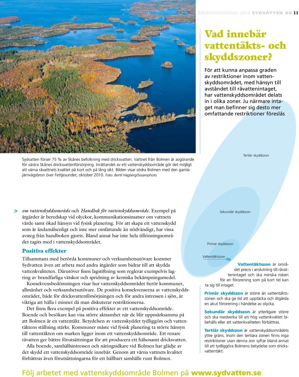 Ju närmare intaget man befinner sig desto mer omfattande restriktioner föreslås. Sydvatten förser 75 % av Skånes befolkning med dricksvatten.