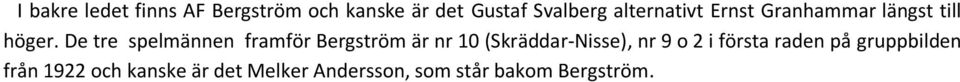 De tre spelmännen framför Bergström är nr 10 (Skräddar-Nisse), nr 9 o 2