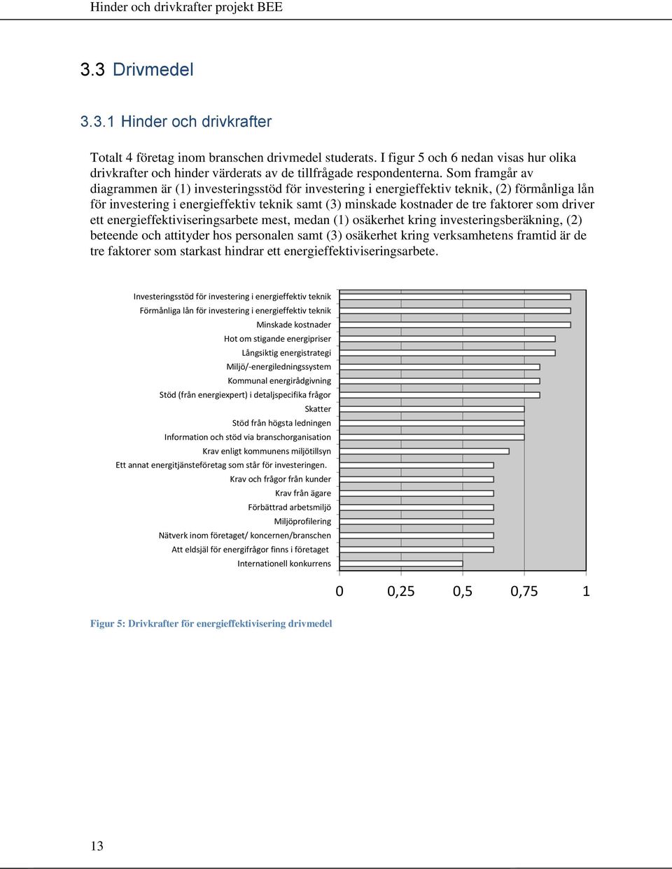driver ett energieffektiviseringsarbete mest, medan (1) osäkerhet kring investeringsberäkning, (2) beteende och attityder hos personalen samt (3) osäkerhet kring verksamhetens framtid är de tre