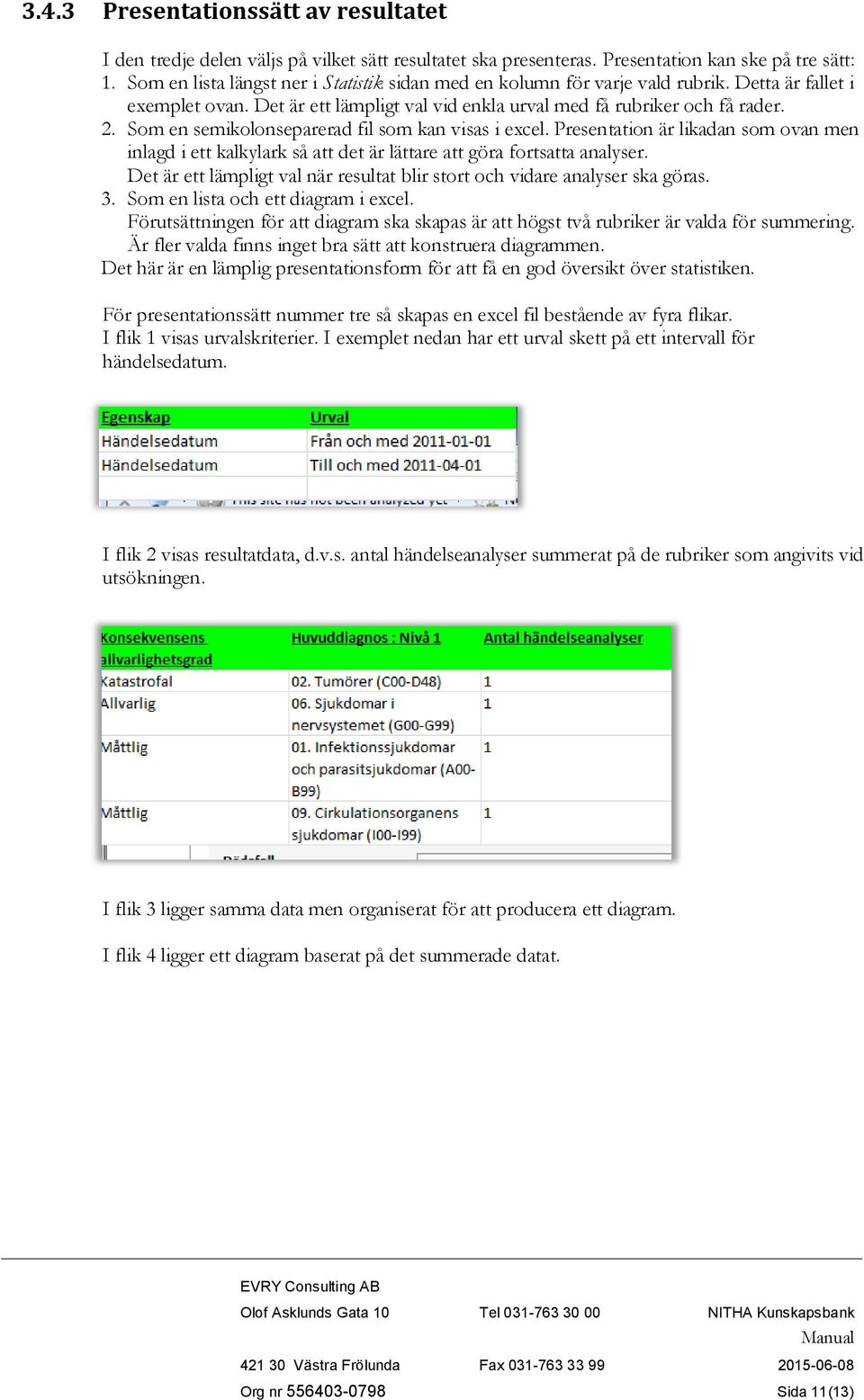 Som en semikolonseparerad fil som kan visas i excel. Presentation är likadan som ovan men inlagd i ett kalkylark så att det är lättare att göra fortsatta analyser.