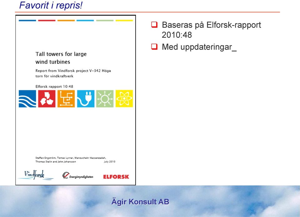 Elforsk-rapport