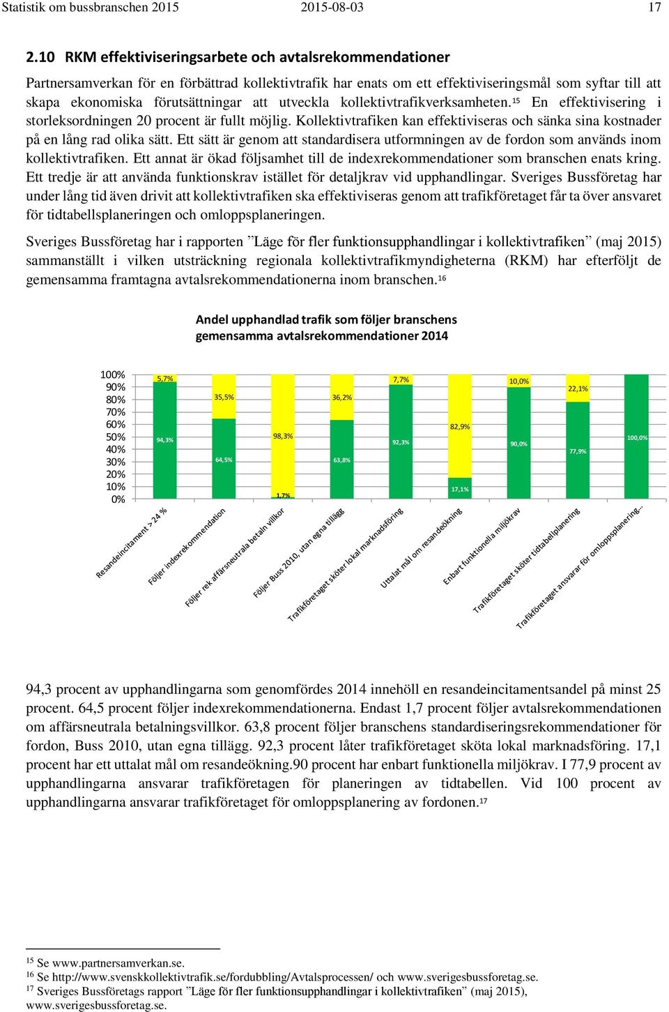 att utveckla kollektivtrafikverksamheten. 15 En effektivisering i storleksordningen 2 procent är fullt möjlig. Kollektivtrafiken kan effektiviseras och sänka sina kostnader på en lång rad olika sätt.