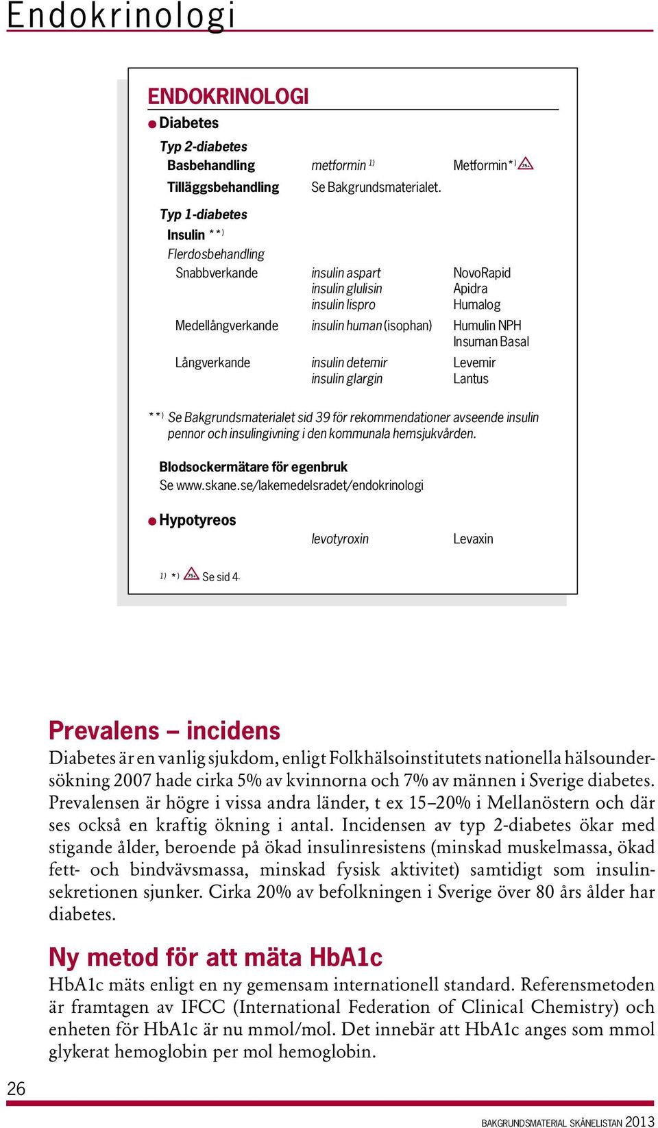 detemir Levemir insulin glargin Lantus ** ) Se Bakgrundsmaterialet sid 39 för rekommendationer avseende insulin pennor och insulingivning i den kommunala hemsjukvården.