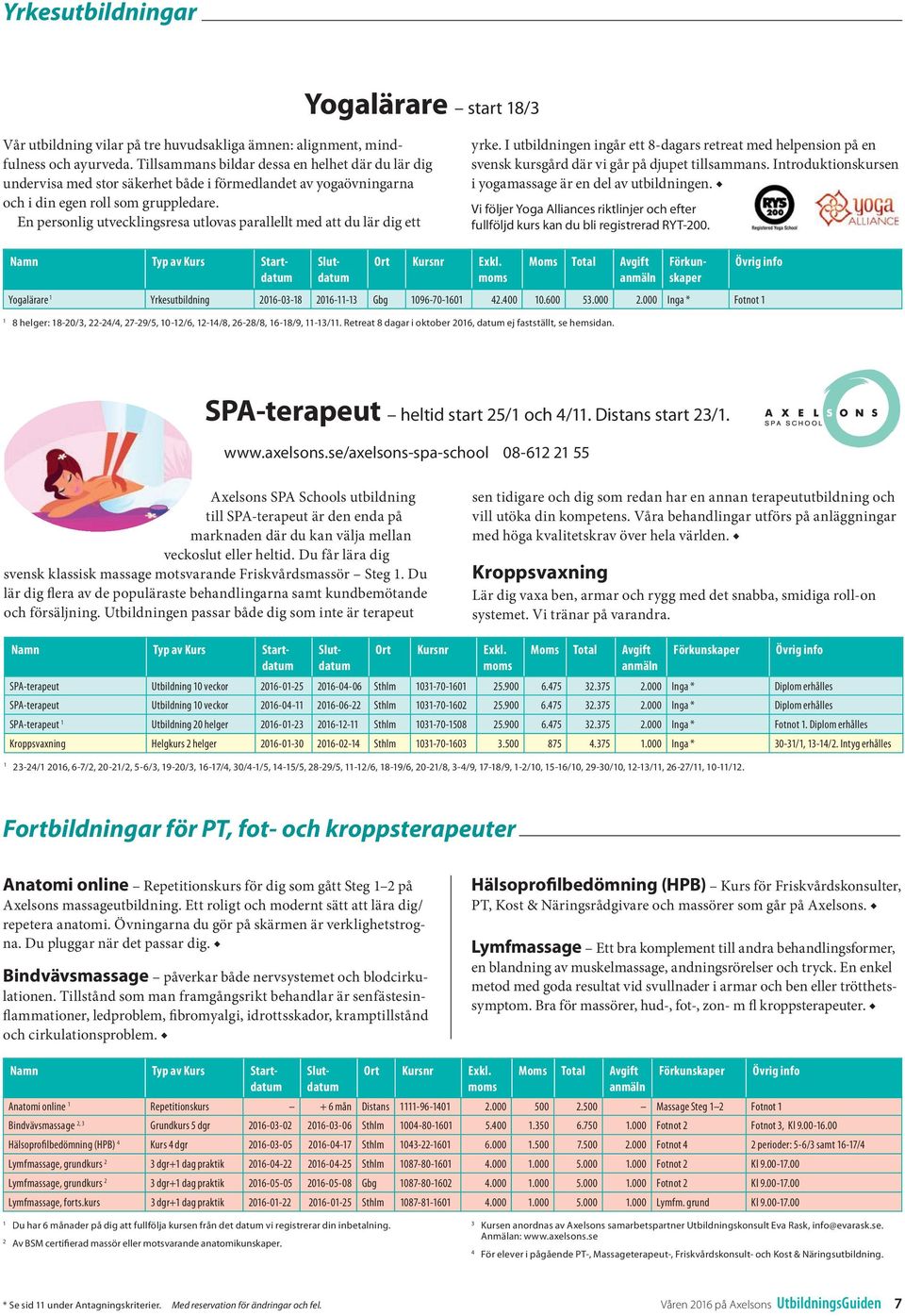 En personlig utvecklingsresa utlovas parallellt med att du lär dig ett Namn Typ av Kurs Startdatum Ort Kursnr Yogalärare Yrkesutbildning 206-03-8 206--3 Gbg 096-70-60 yrke.