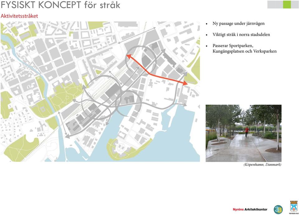 Viktigt stråk i orra stadsdele Passerar