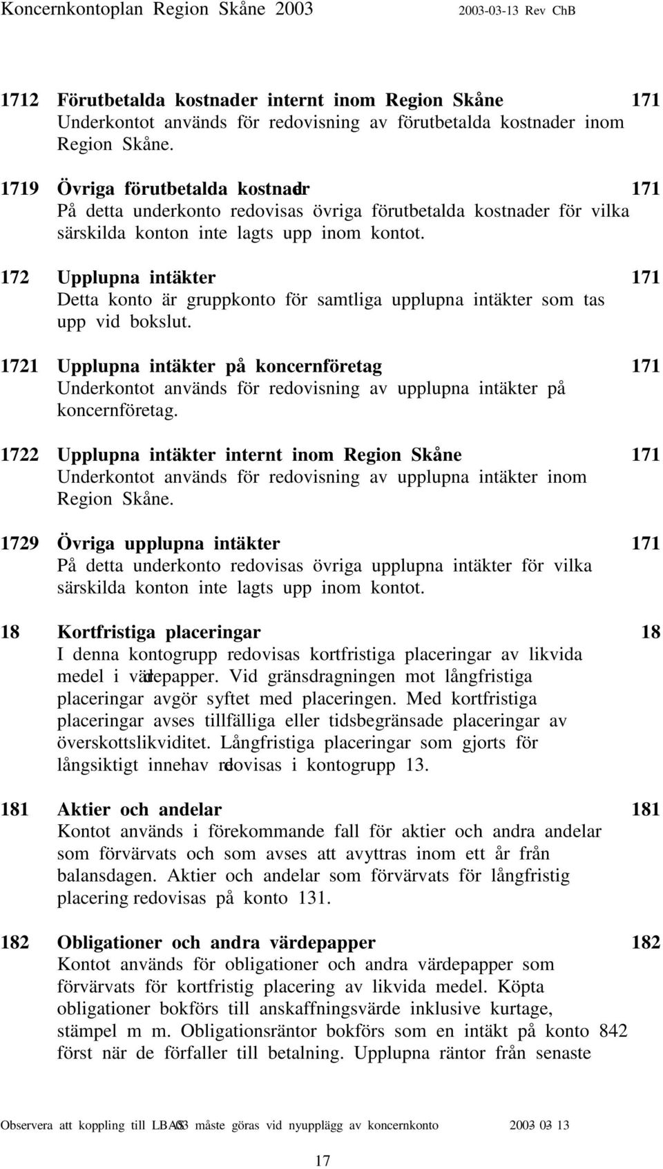 172 Upplupna intäkter 171 Detta konto är gruppkonto för samtliga upplupna intäkter som tas upp vid bokslut.