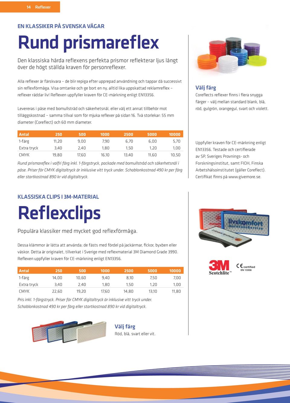 Reflexen uppfyller kraven för CE-märkning enligt EN13356.
