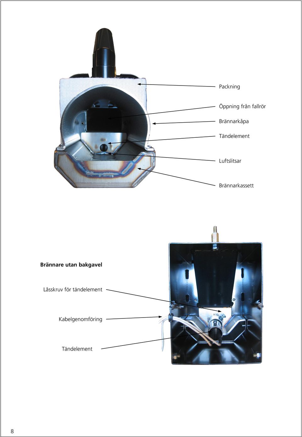 Brännarkassett Brännare utan bakgavel