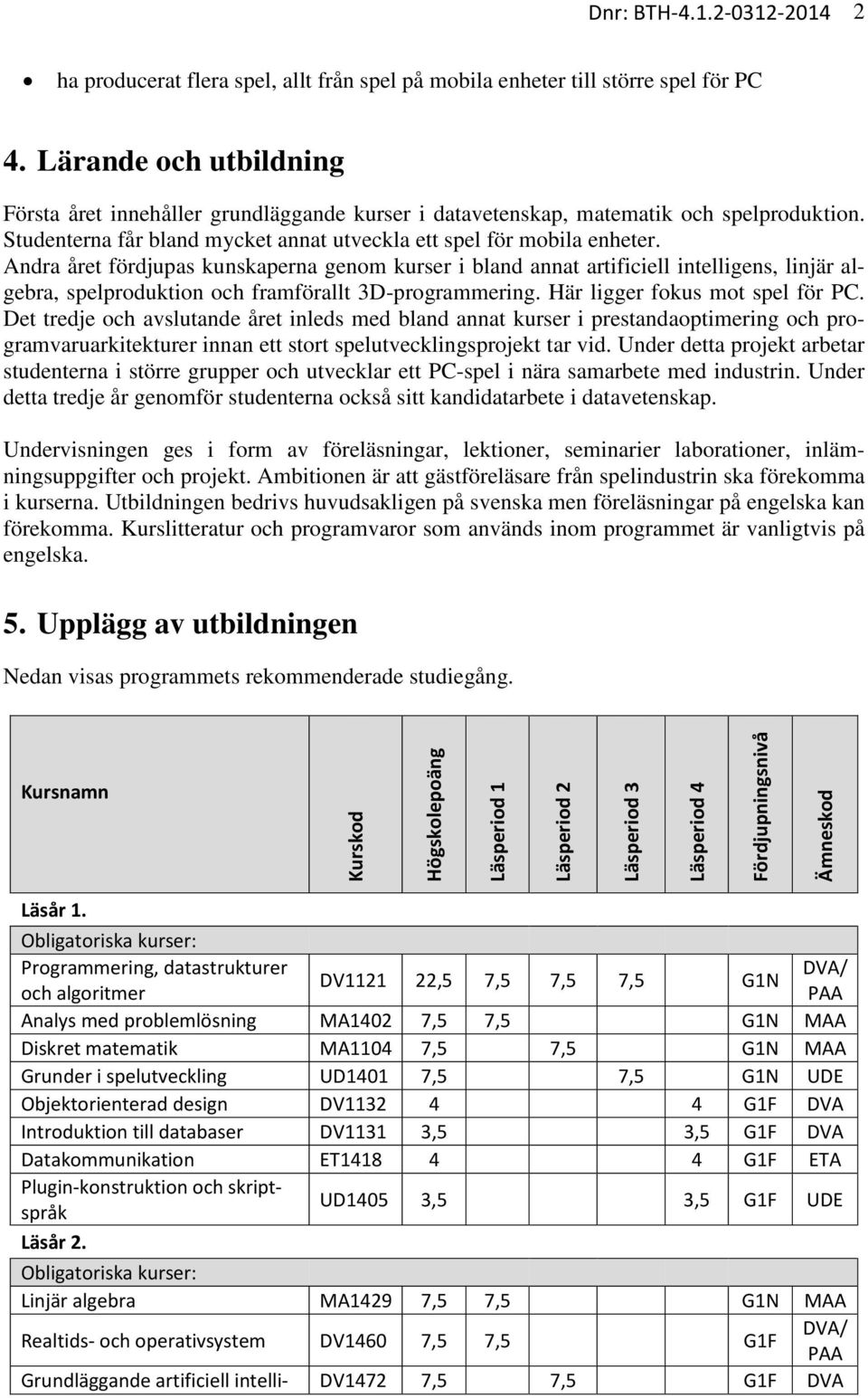 Andra året fördjupas kunskaperna genom kurser i bland annat artificiell intelligens, linjär algebra, spelproduktion och framförallt 3D-programmering. Här ligger fokus mot spel för PC.