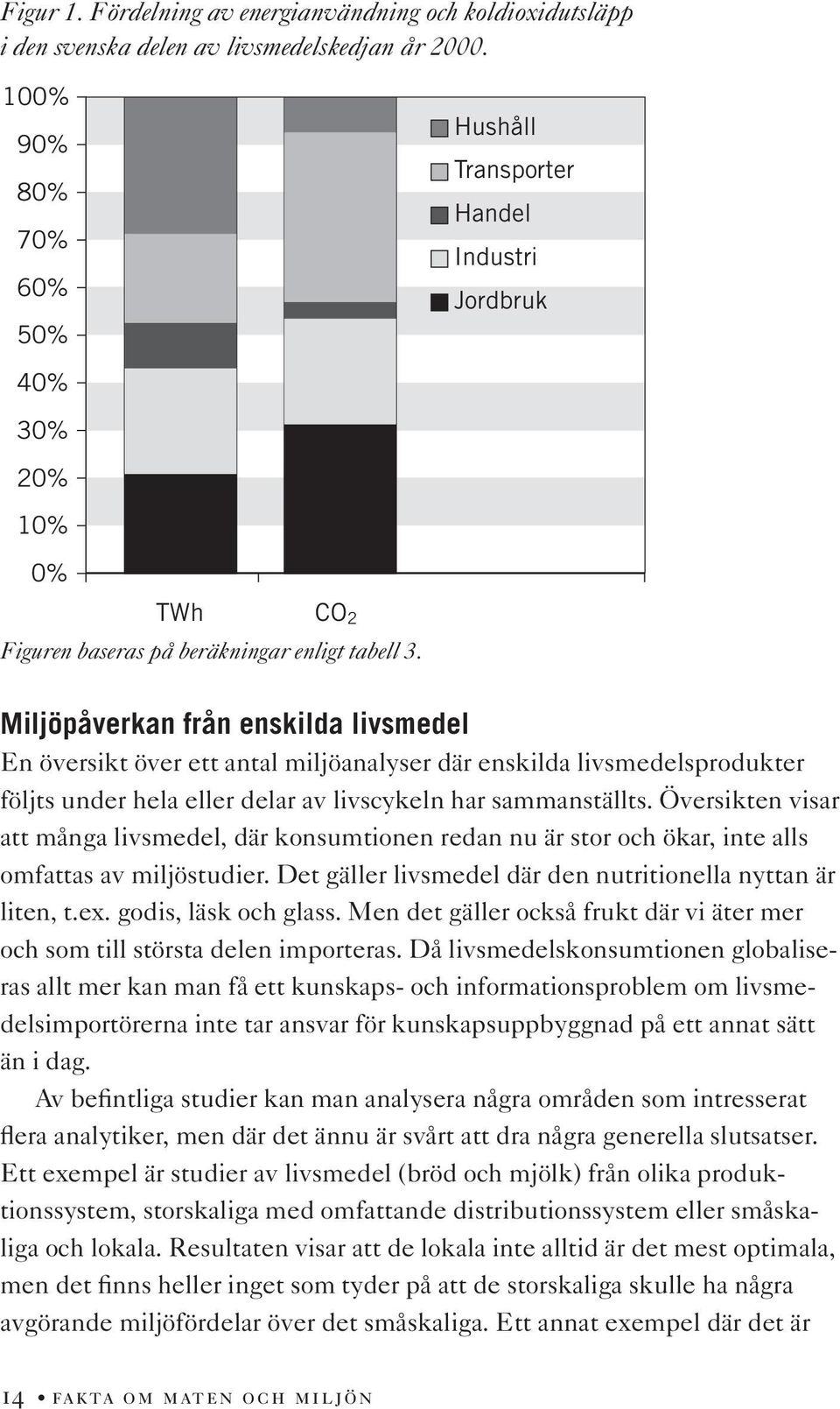 Miljöpåverkan från enskilda livsmedel En översikt över ett antal miljöanalyser där enskilda livsmedelsprodukter följts under hela eller delar av livscykeln har sammanställts.