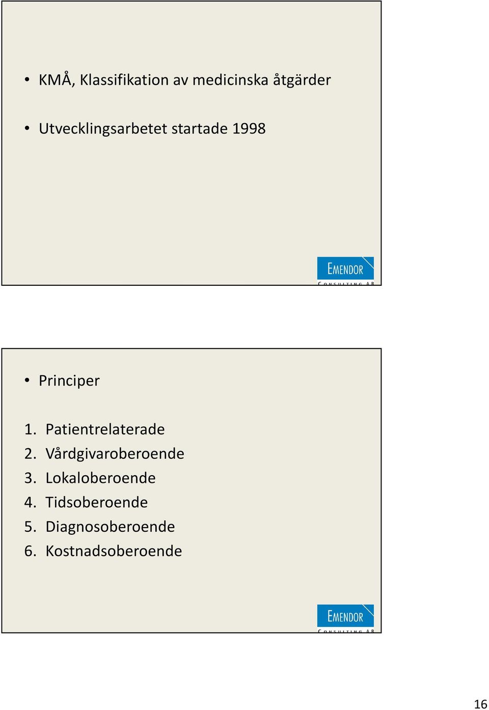 Patientrelaterade 2. Vårdgivaroberoende 3.