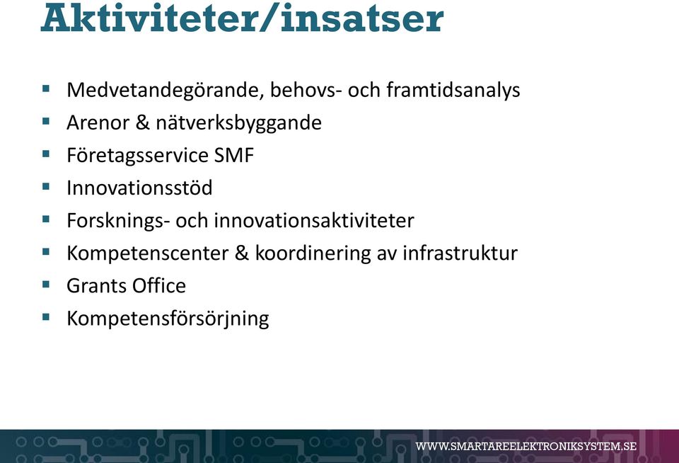 Innovationsstöd Forsknings- och innovationsaktiviteter