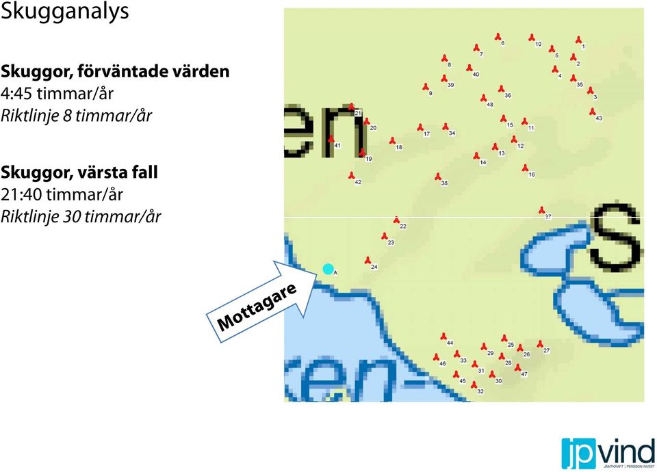 timmar/år Skuggor, värsta fall