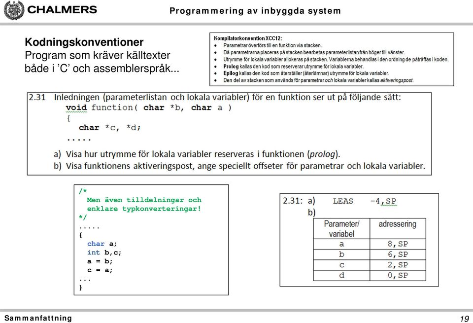 .. /* Men även tilldelningar och enklare