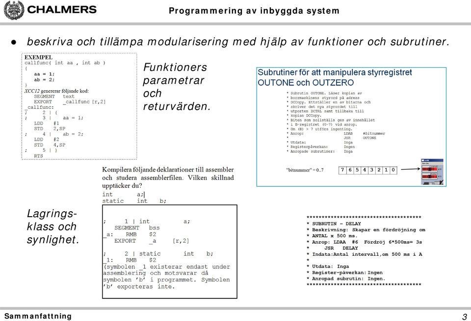 Funktioners parametrar och returvärden.