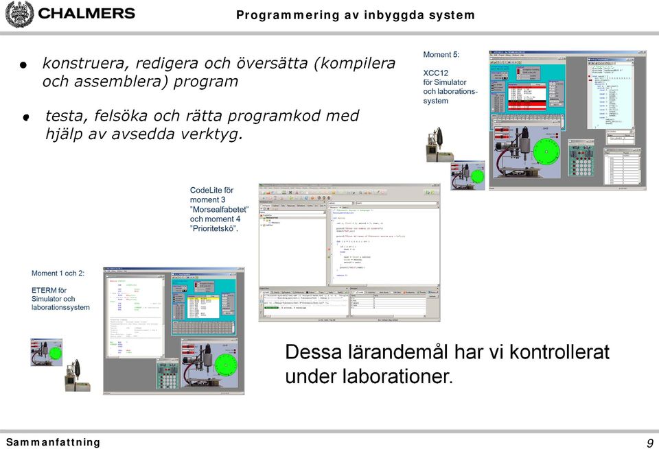 programkod med hjälp av avsedda verktyg.