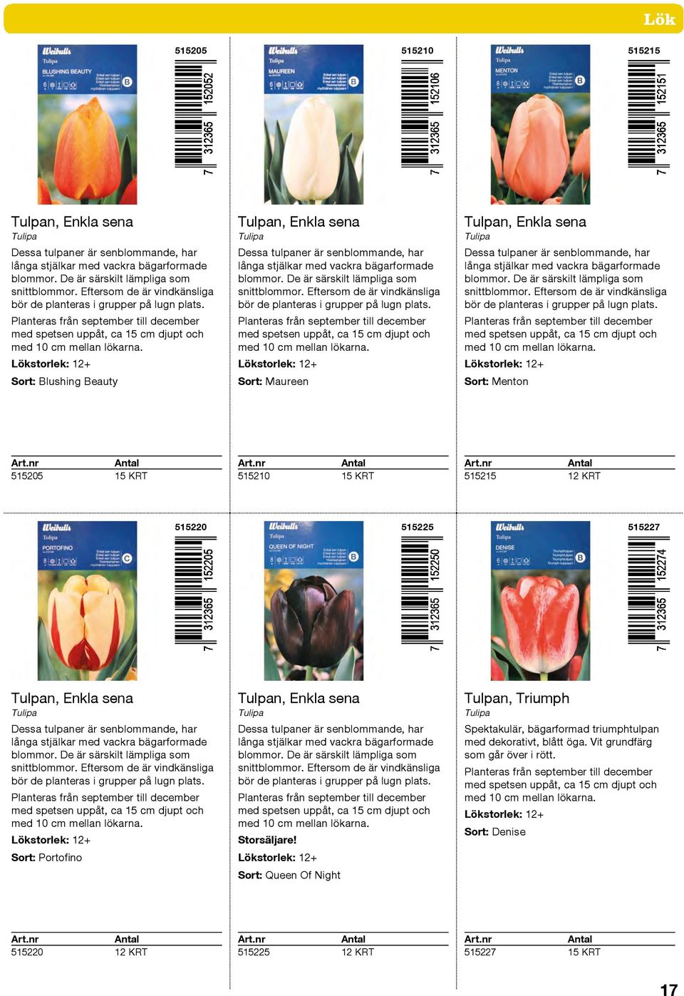 De är särskilt lämpliga som snittblommor. Eftersom de är vindkänsliga bör de planteras i grupper på lugn plats.