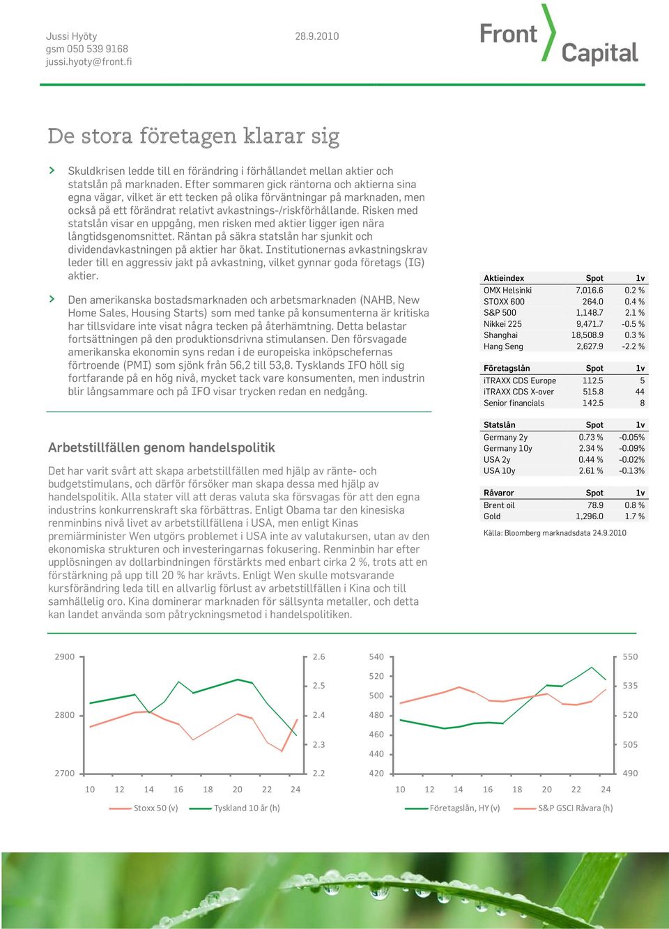 Risken med statslån visar en uppgång, men risken med aktier ligger igen nära långtidsgenomsnittet. Räntan på säkra statslån har sjunkit och dividendavkastningen på aktier har ökat.